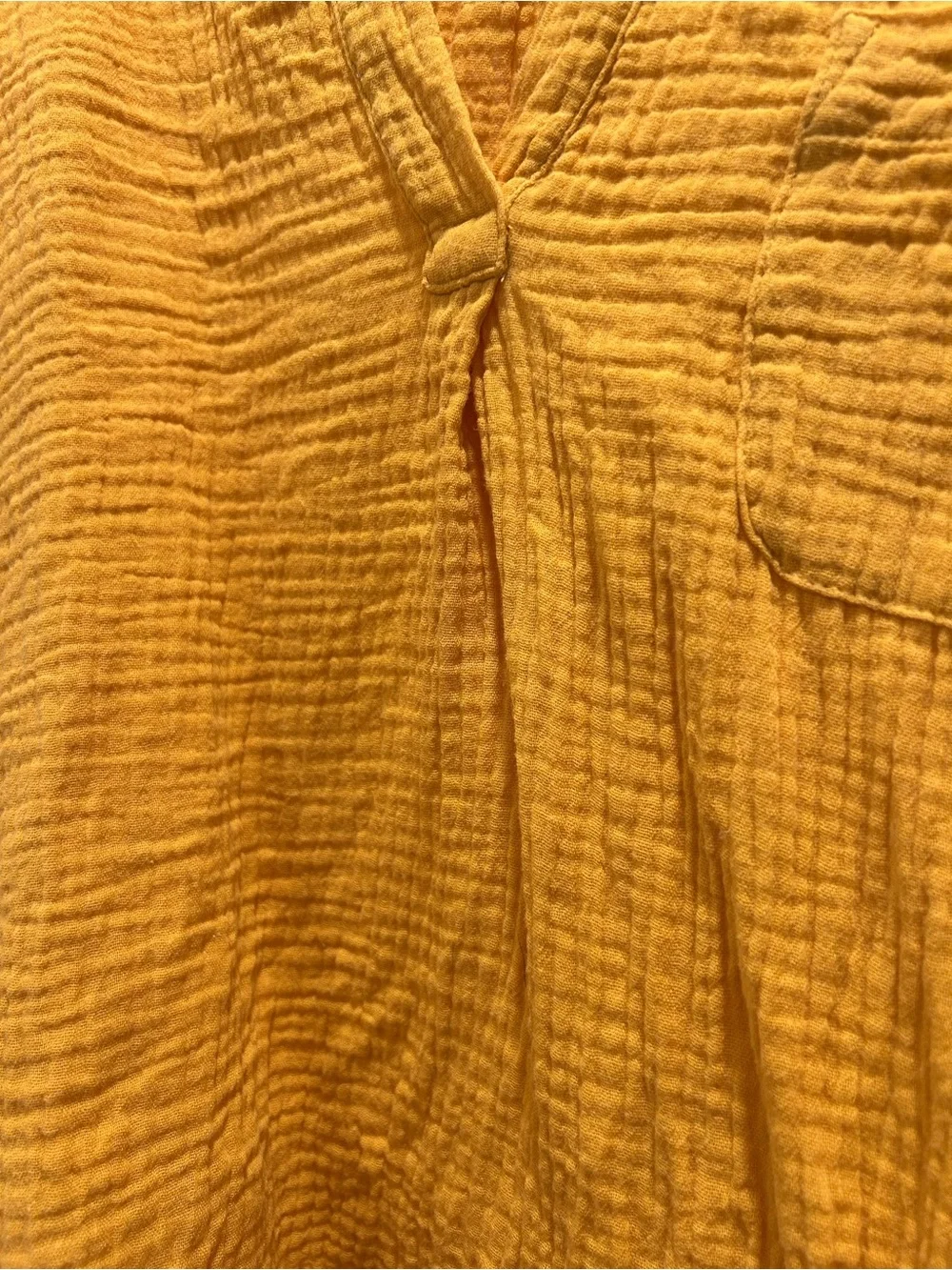 J.Crew Double Gauze Mustard Short-Sleeve V-Neck Top